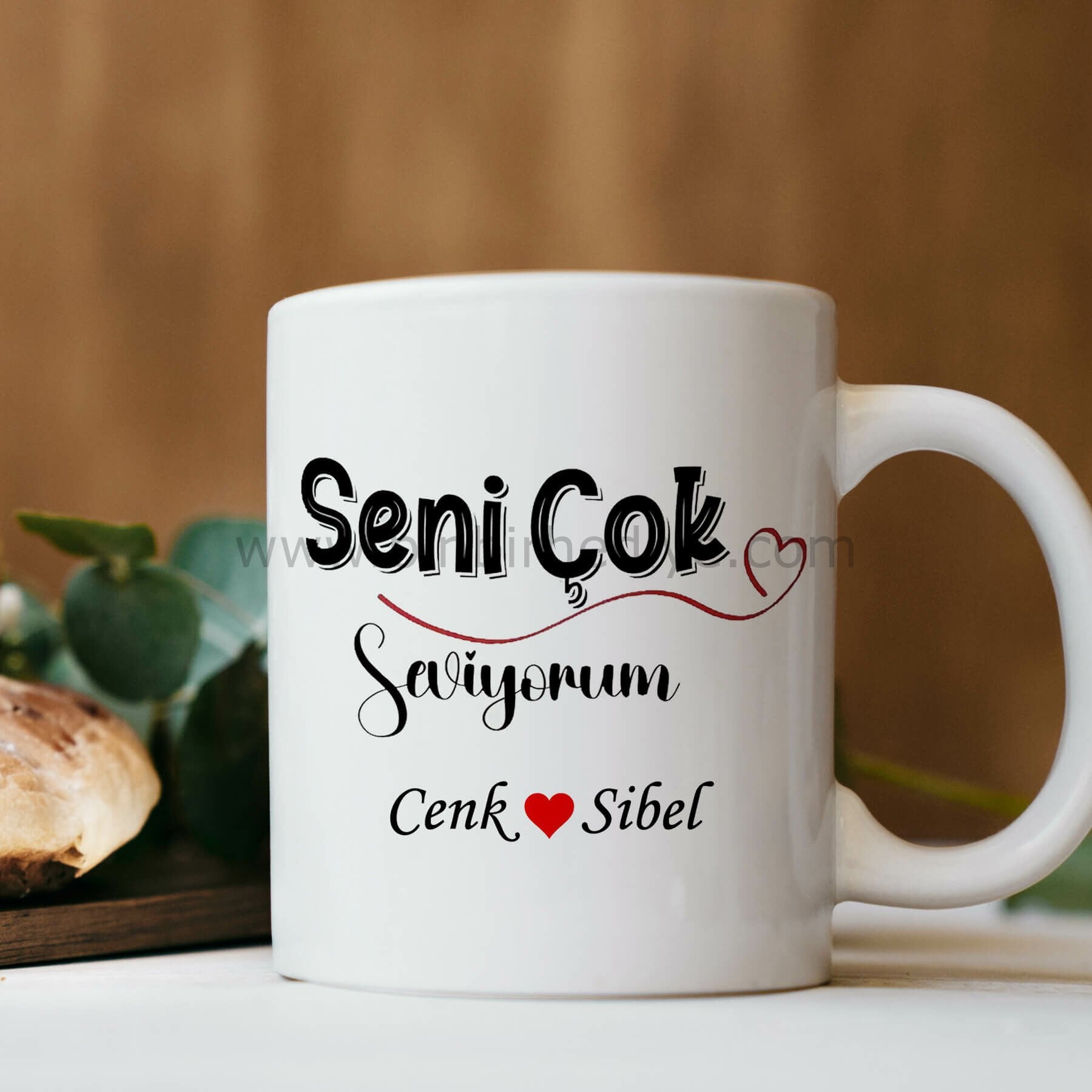 Seni Çok Seviyorum Sevgili Kupa Bardak İsme Özel