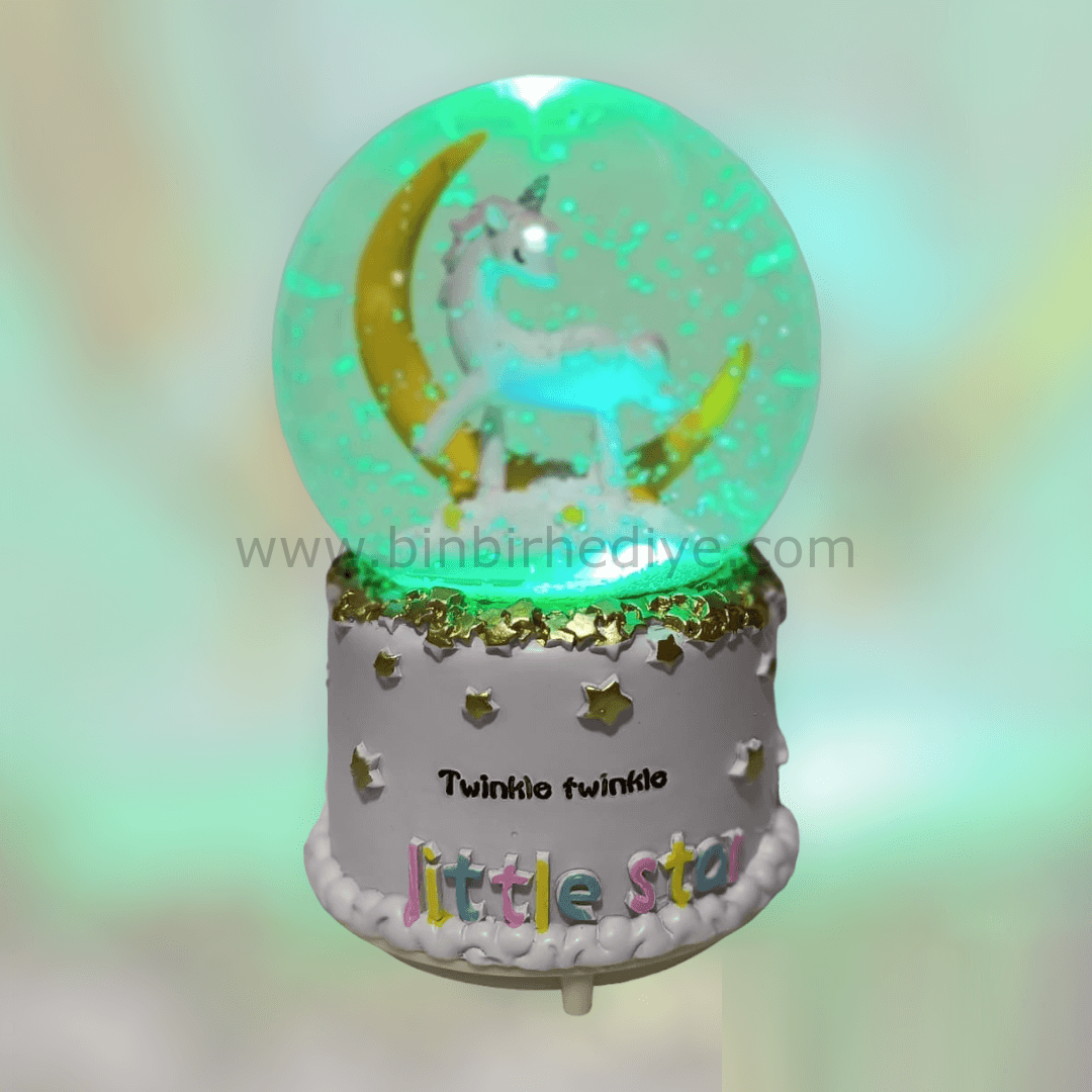 Unicorn Büyük Boy Pilli Kar Küresi