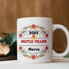 Mutlu Yıllar Yılbaşı Kupa Bardak Kişiye Özel