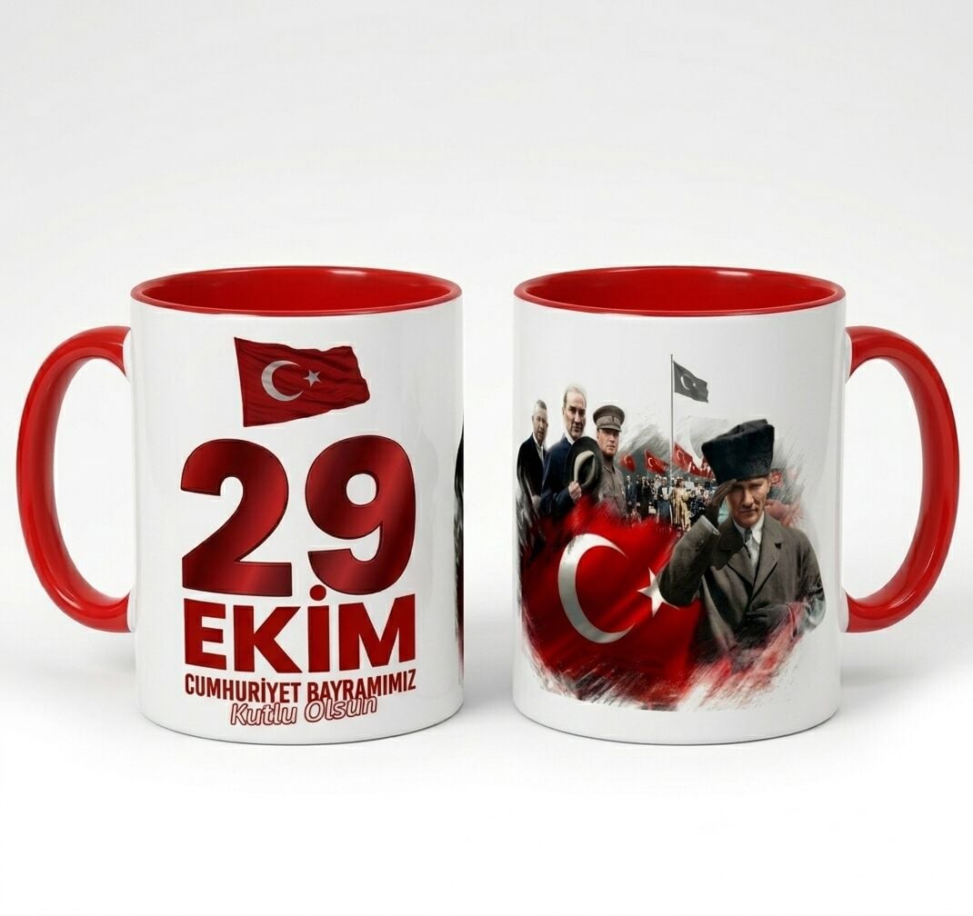 29 Ekim Cumhuriyet Bayramı Özel Tasarım Kupa Bardak Tasarım 1