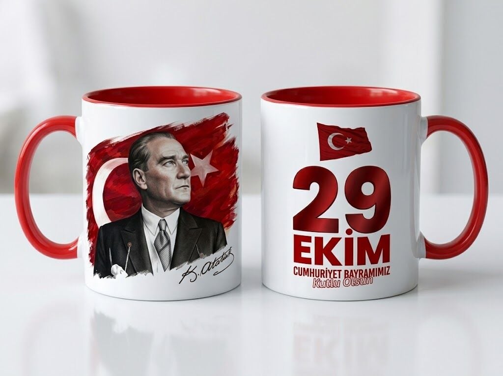 29 Ekim Cumhuriyet Bayramı Özel Tasarım Kupa Bardak Tasarım 2