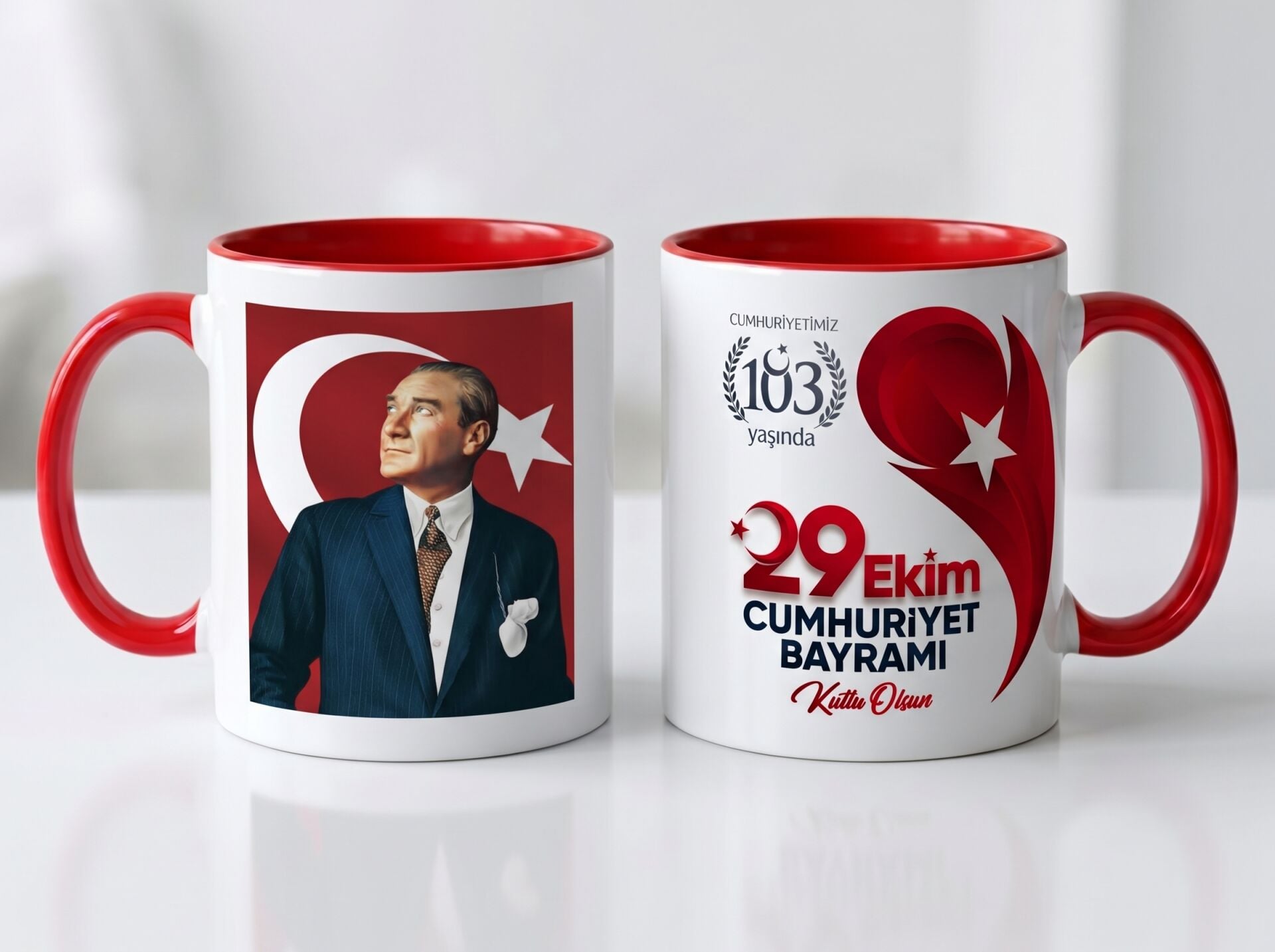 29 Ekim Cumhuriyet Bayramı Özel Tasarım Kupa Bardak Tasarım 6